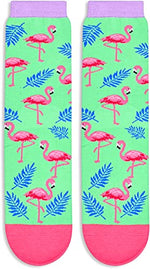 Funny Saying Flamingo Gifts for Women,Just A Girl Who Loves Flamingos,Novelty Flamingo Print Socks