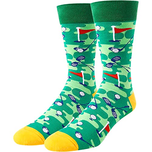 Funny Socks for Men, Golf Lovers Socks, Novelty Golf Socks, Unique Golf Gifts for Sport Lovers, Perfect Socks Gifts for Golf Enthusiasts