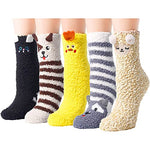 5 Pairs Women Fuzzy Socks Soft Warm Cozy Fluffy Slipper Socks Winter Gifts for Women