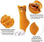 5 Pack Fuzzy Cat Paw Socks for Women Girls Gifts Cute Fun Cozy Fluffy Winter Warm Slipper Cat Socks