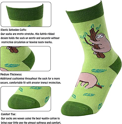 Children Crazy Warm Funny Sloth Socks Gifts for Sloth Lovers-4 Pack