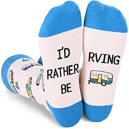 Unisex Funny White Rving Socks Novelty Gifts for Rv Campers