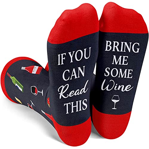 If You Can Read This, Bring Me Some Wine, Ideal Gifts for Drinkers, Unique Wine Socks, Funny Wine Gift for Women, Wine Lover Gift