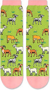 Women's Novelty Mid-Calf Knit Funny Goat Socks Gifts for Goat Lovers