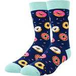 Novelty Donut Gifts for Men, Anniversary Gift for Him, Funny Food Socks, Men's Donut Socks, Gift for Dad, Funny Donut Socks for Donut Lovers