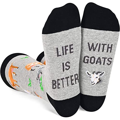 Gender-Neutral Goat Gifts, Unisex Goat Socks for Women and Men, Sheep Gifts Farm Animal Socks