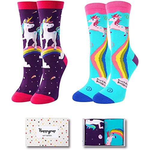 2 Pairs Women's Unicorn Socks Unicorn Gifts For Unicorn Lovers Mom Women