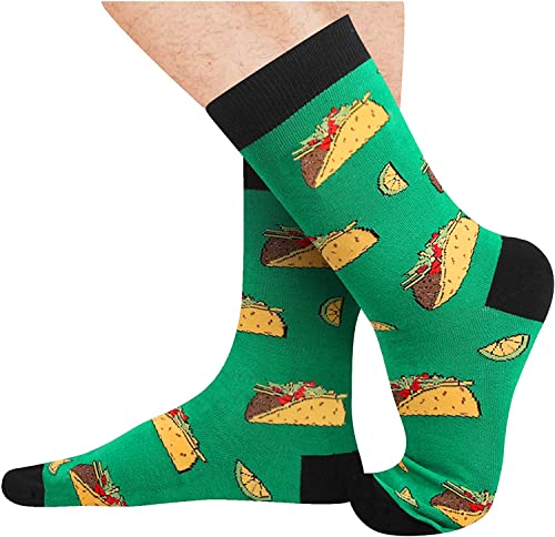 Men's Novelty Crazy Taco Socks Gifts for Taco Lovers