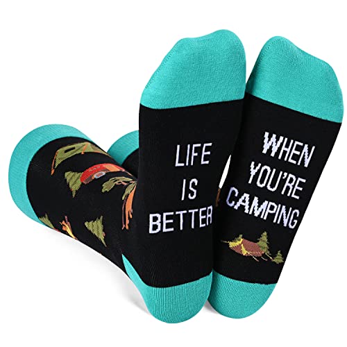 Life Is Better When You're Camping Socks for Men who Love to Camping, Funny Gifts for  Camper Owners, Travelers Gifts