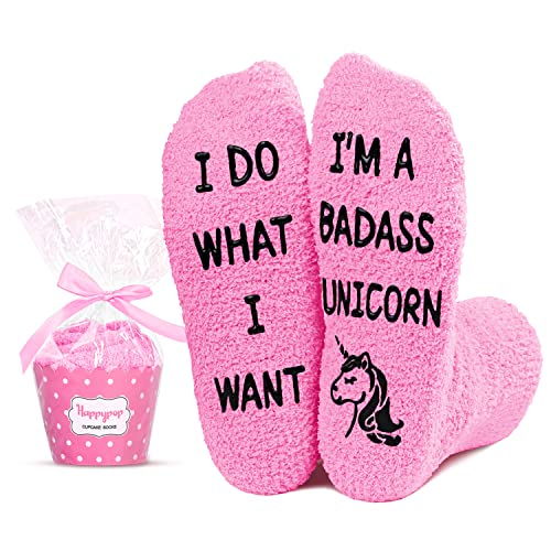 Unicorn Gifts For Her Unique Gifts for Girlfriend Mother Daughter Wife Sister Unicorn Socks, Fuzzy Socks