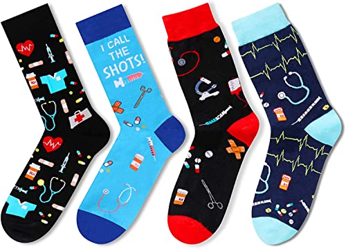 Men's Funny Doctor Socks, Doctors Gifts, Nurse Gifts, Medical Assistant & CNA Presents, Unique Pharmacy Socks, Ideal Gifts for Doctors