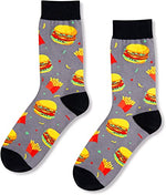 Novelty Burger Gifts for Men, Anniversary Gift for Him, Funny Food Socks, Men's Burger Socks, Gift for Dad, Funny Burger Socks for Burger Lovers