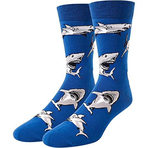 Funny Shark Gifts for Men Who Love Shark, Unique Gifts for Him Men's Shark Socks Ocean Gifts