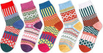 5 Pairs Women Wool Socks, Warm Cabin Nordic Socks, Vintage Socks, Thick Knit Cozy Winter Socks for Women Gifts for Her