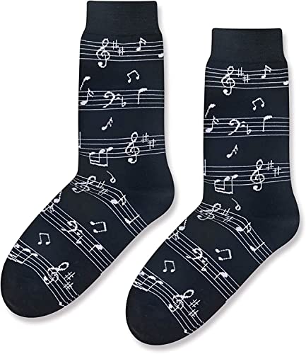 Music Note Socks for Men Women, Piano Gift for Music Producers, Music Composers and Music Teachers, Fun Novelty Musical Gift for Music Lovers
