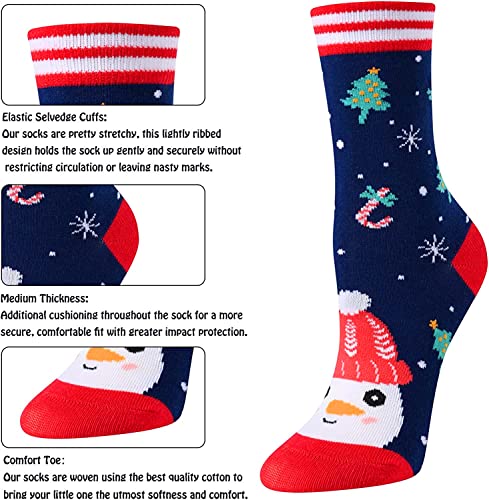 Holiday Socks for Boys Girls, Christmas Presents, Xmas Gifts, Stocking Stuffers, Best Secret Santa Gifts, Funny Children Christmas Socks, Santa Socks, Novelty Christmas Gifts for Kids 4-7 Years Old