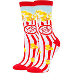 Novelty Popcorn Gifts for Women, Anniversary Gift for Her, Funny Food Socks, Women's Popcorn Socks, Gift for Mom, Funny Popcorn Socks for Popcorn Lovers