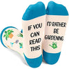 Women's Funny White Cozy Plant Socks Gifts for Nature Lovers