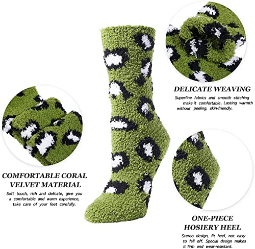 Women's Cozy Fuzzy Fluffy Colorful Slipper Cartoon Pattern Socks Gifts-5 Pack