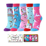 Girl's Crazy Crew Foozy Unicorn Socks Gifts for Unicorn Lovers-5 Pack