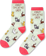 Funny Saying Cat Gifts for Women,Unique Cat Mom Gifts Novelty Cat Socks