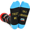 Unisex Librarian Socks, Librarian Gifts, Library Socks, Bibliophile Gifts, and Book Lover Gifts, Best Literary Gifts for Book Enthusiasts Women Men