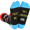 Unisex Novelty Black Crazy Librarian Socks Librarian Gifts
