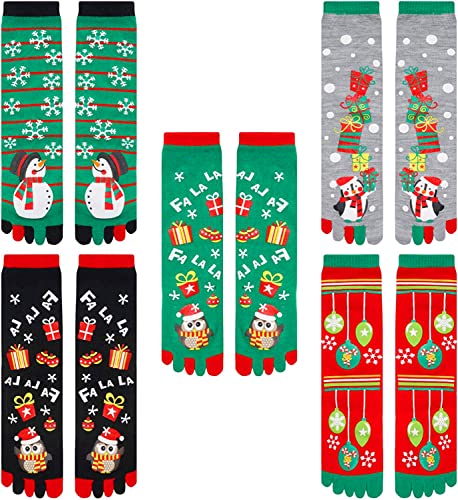 Funny Christmas Toe Socks for Women Girls, Christmas Toe Separator Socks, Toe Santa Socks, Novelty Christmas Gifts for Her, Best Secret Santa Gifts, Xmas Gifts