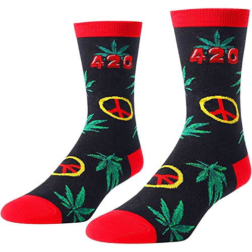 Pot Leaf Socks for Stoners Weed Smoker Gifts, Funny Marijuana Gift Pot Leaf Gift Canabi Gift Weed Gift for Men Women, Plant Lover Gifts