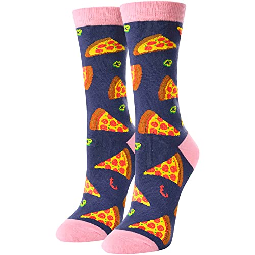 Novelty Pizza Gifts for Women, Anniversary Gift for Her, Funny Food Socks, Women's Pizza Socks, Gift for Mom, Funny Pizza Socks for Pizza Lovers