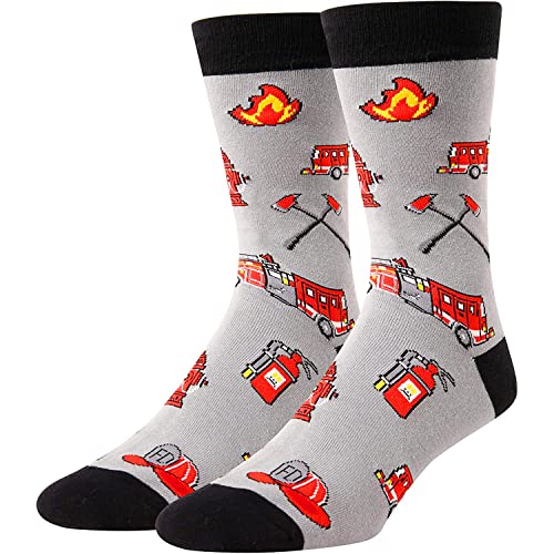 Fireman Socks for Men, Ideal Gifts for Fire Fighters, Retired Firefighters, Fireman Gifts, Firefighting Gifts, Fire Department Gifts, Fire Chief Gifts, Fire Socks Flame Sock