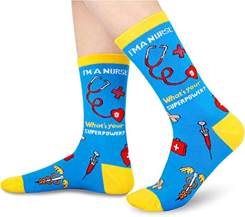Nurse Day Gifts, Gifts for Nurses, Medic Gift, Womens Funny Health Theme Socks, Medical Themed Gifts for Healthcare Workers, Radiologist Gift, Gifts for Doctors