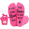 Women's Teacher Socks, Cute Funny Teacher Gifts, Cool Gifts for Teachers, Perfect Teacher Appreciation Gifts, Non-Slip Fuzzy Socks