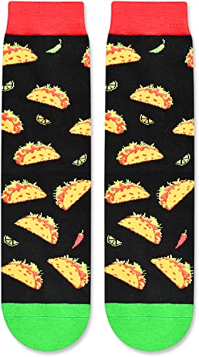 Unisex Taco Socks, Taco Lover Gift, Funny Food Socks, Novelty Taco Gifts, Gift Ideas for Men Women, Funny Taco Socks for Taco Lovers, Taco Tuesday, Christmas Gifts