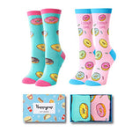 Women's Funny Fashion Donut Socks Gifts for Donut Lovers-2 Pack