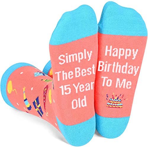 Women's Novelty Funny 15th Birthday Socks 15 Year Old Birthday Gifts