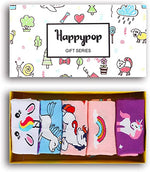 Girl's Crazy Crew Wacky Unicorn Socks Gifts for Unicorn Lovers-5 Pack