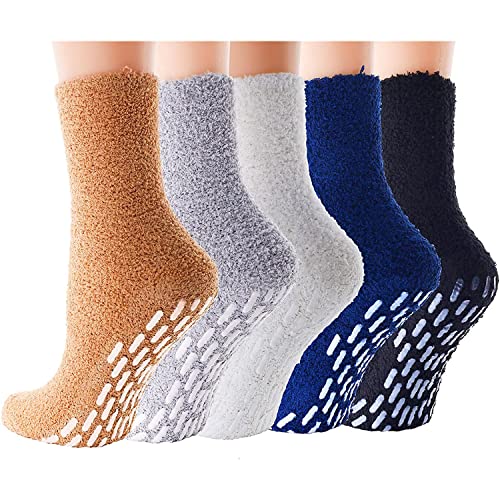 Fuzzy Anti-Slip Socks for Women Girls, Non Slip Slipper Socks with Grippers, Cozy Slipper Socks Gifts for Womens