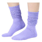 Funny Purple Socks for Women Teen Girls, Purple Slouch Socks, Purple Scrunch Socks, Thick Long High Knit Socks, Gifts for the 80s 90s, Vintage Solid Color Socks