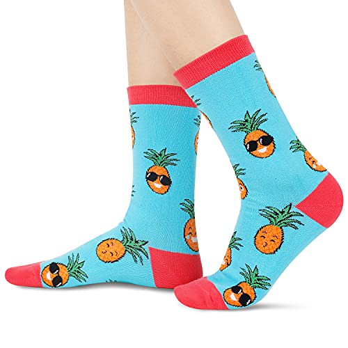 Women's Novelty Crazy Pineapple Socks Gifts for Pineapple Lovers