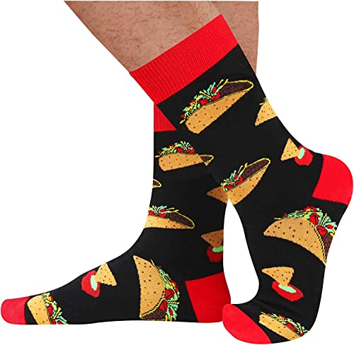 Men's Food Socks, Taco Socks, Mexican Theme Socks, Taco Gifts, Taco Lover Presents, Funny Gifts for him, Guys Socks, Taco Tuesday, Taco Lovers Gift