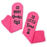 Book Lover Socks, Gifts for Students, Cozy Warm Socks, Reading Socks for Women, Fluffy Fuzzy Slipper School Socks