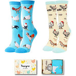 2 Pairs Women's Chicken Socks Chicken Gifts For Chicken Lovers Mom Women Rooster Gift