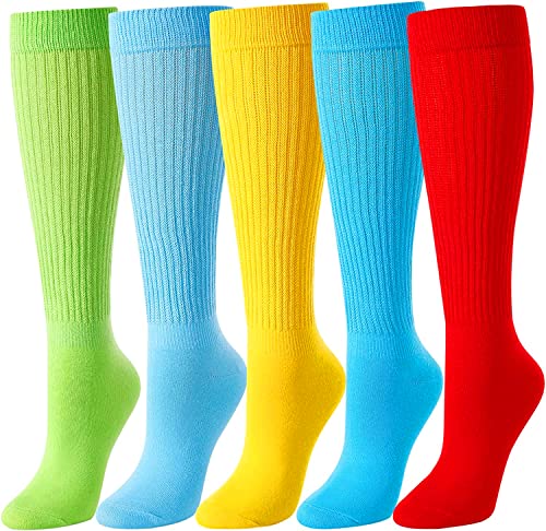 Extra Tall Heavy Socks, Fun Cute Colorful Slouch Socks for Women Girls, Scrunch Socks Women, Fashion Vintage 80s Gifts, 90s Gifts 5 Pairs