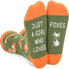 Women's Novelty Mid-Calf Knit Funny Fox Socks Gifts for Fox Lovers