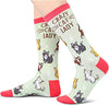 Funny Saying Cat Gifts for Women,Unique Cat Mom Gifts Novelty Cat Socks