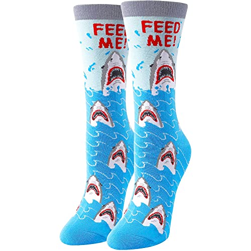 Unique Shark Gifts for Women Silly & Fun Shark Socks Crazy Shark Gifts for Moms Ocean Gift