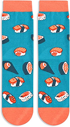 Unisex Sushi Socks, Sushi Lover Gift, Funny Food Socks, Novelty Sushi Gifts, Gift Ideas for Men Women, Funny Sushi Socks for Sushi Lovers, Valentines Gifts, Christmas Gifts