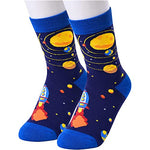 Crazy Space Socks for Kids 4-7 Years Old, Silly Funny Novelty Boys Socks, Planet Socks, Cool Kids Gifts, Outer Space Gifts, Astronomy Gifts for Boys