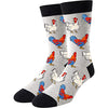 Men's Unique Gray Pop Chicken Socks Gifts for Chicken Lovers
